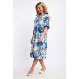 Платье женское №51206 кулирка (р-ры: 54-66) голубой