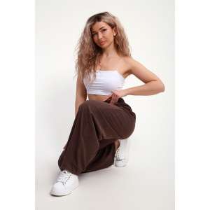 Брюки женские №29025 селаник-флис (р-ры: 38-56) коричневый