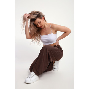 Брюки женские №29025 селаник-флис (р-ры: 38-56) коричневый