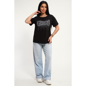 Футболка женская №85654 кулирка (р-ры: 46-56) черный