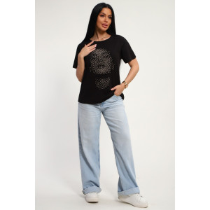 Футболка женская №85653 кулирка (р-ры: 46-56) черный