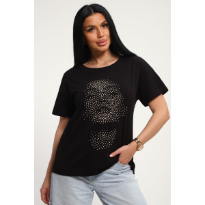 Футболка женская №85653 кулирка (р-ры: 46-56) черный