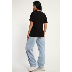 Футболка женская №85653 кулирка (р-ры: 46-56) черный