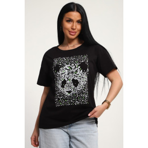 Футболка женская №85651 кулирка (р-ры: 46-56) черный