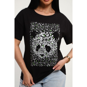 Футболка женская №85651 кулирка (р-ры: 46-56) черный