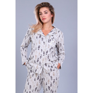 Пижама женская ТК-252.сер кулирка (р-ры: 46-56) серый