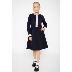 Платье школьное "Школа-10/1" футер петля (последний размер) темно-синий 134