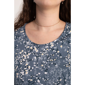 Платье женское "Агния" К-344 кулирка (р-ры: 50-62) ромашка голубой