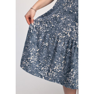 Платье женское "Агния" К-344 кулирка (р-ры: 50-62) ромашка голубой