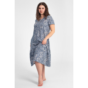 Платье женское "Агния" К-344 кулирка (р-ры: 50-62) ромашка голубой
