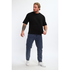 Футболка мужская №26015 кулирка с лайкрой (р-ры: 44-58) черный