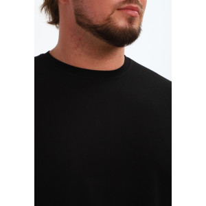 Футболка мужская №26015 кулирка с лайкрой (р-ры: 44-58) черный