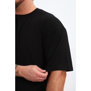 Футболка мужская №26015 кулирка с лайкрой (р-ры: 44-58) черный