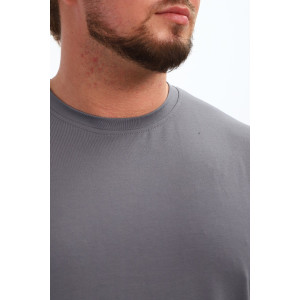 Футболка мужская №26015 кулирка с лайкрой (р-ры: 44-58) графит