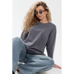 Лонгслив женский №26014 кулирка с лайкрой (р-ры: 44-58) графит