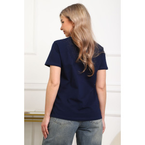 Футболка женская №29536 кулирка с лайкрой (р-ры: 46-56) темно-синий