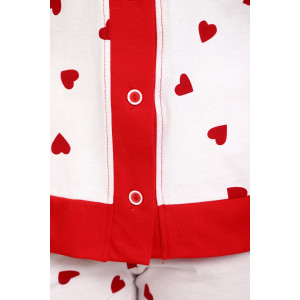 Пижама женская №18062 кулирка (р-ры: 44-54) белый сердечки