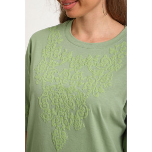 Туника женская №29533 кулирка (р-ры: 46-56) оливковый Туника женская №29533 кулирка (р-ры: 46-56) оливковый