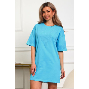 Туника женская №29533 кулирка (р-ры: 46-56) бирюзовый Туника женская №29533 кулирка (р-ры: 46-56) бирюзовый