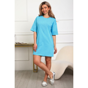 Туника женская №29533 кулирка (р-ры: 46-56) бирюзовый Туника женская №29533 кулирка (р-ры: 46-56) бирюзовый