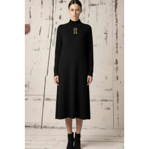 Платье женское Н-501 вязаный трикотаж (р-ры: S-L) черный