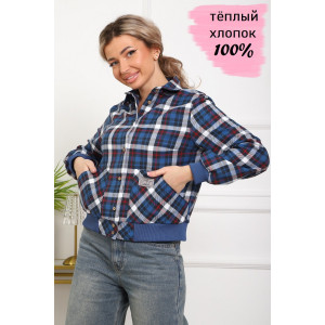 Рубашка женская №1109 фуле (р-ры: 44-52) синий
