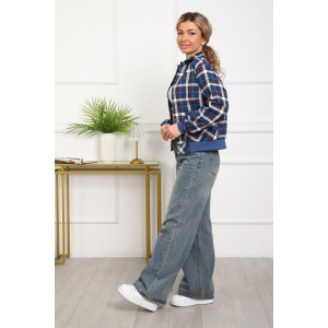 Рубашка женская №1109 фуле (р-ры: 44-52) синий