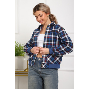 Рубашка женская №1109 фуле (р-ры: 44-52) синий