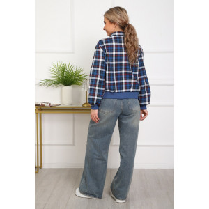 Рубашка женская №1109 фуле (р-ры: 44-52) синий