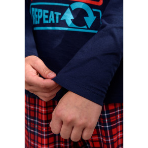 Пижама детская "ПижКл" кулирка (р-ры: 134-176) синий