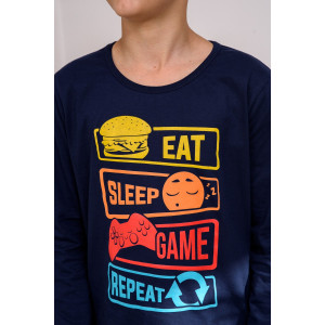 Пижама детская "ПижКл" кулирка (р-ры: 134-176) синий