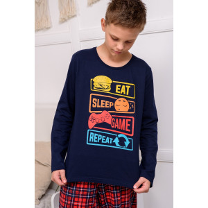 Пижама детская "ПижКл" кулирка (р-ры: 134-176) синий