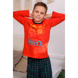 Пижама детская "ПижКл" кулирка (р-ры: 134-176) красный