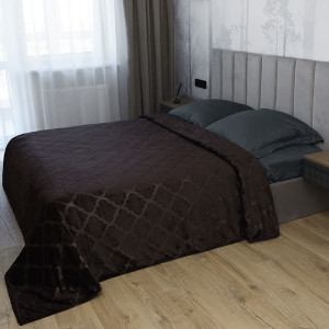 Плед велсофт "Дубай" темный шоколад (последний размер) 150х200