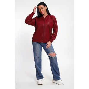 Бомбер женский №20691 капитоний (р-ры: 46-56) бордовый