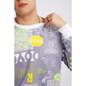 Свитшот мужской №88141 футер 2-х нитка (р-ры: 48-58) серый