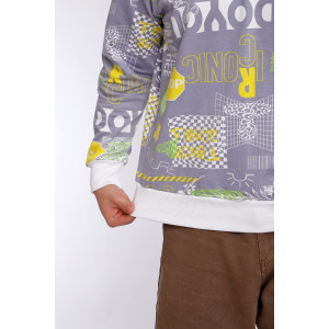 Свитшот мужской №88141 футер 2-х нитка (р-ры: 48-58) серый