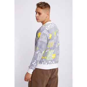 Свитшот мужской №88141 футер 2-х нитка (р-ры: 48-58) серый