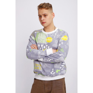 Свитшот мужской №88141 футер 2-х нитка (р-ры: 48-58) серый