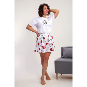 Пижама женская №88143 кулирка (р-ры: 44-54) белый Пижама женская №88143 кулирка (р-ры: 44-54) белый