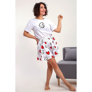 Пижама женская №88143 кулирка (р-ры: 44-54) белый Пижама женская №88143 кулирка (р-ры: 44-54) белый
