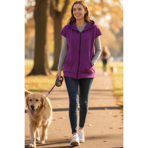 Жилет женский №545 футер 3-х нитка (р-ры: 44-58) фиолетовый