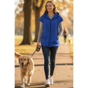 Жилет женский №545 футер 3-х нитка (р-ры: 44-58) синий