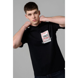 Футболка мужская №8579 кулирка с лайкрой (р-ры: 46-64) черный билет