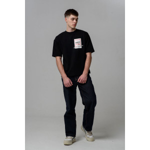 Футболка мужская №8579 кулирка с лайкрой (р-ры: 46-64) черный билет