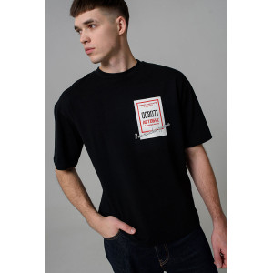 Футболка мужская №8579 кулирка с лайкрой (р-ры: 46-64) черный билет