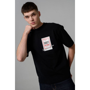 Футболка мужская №8579 кулирка с лайкрой (р-ры: 46-64) черный билет