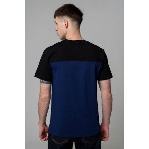 Футболка мужская №14482 кулирка (р-ры: 46-58) темно-синий-черный