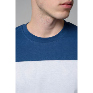 Футболка мужская №14482 кулирка (р-ры: 46-58) белый-джинс