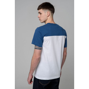 Футболка мужская №14482 кулирка (р-ры: 46-58) белый-джинс